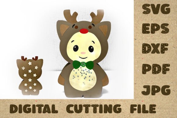 Cat Christmas Lantern Paper Cut SVG DXF