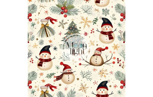 Christmas Seamless Digital Pattern 25: A Festive Typeface with Built‑In Charm