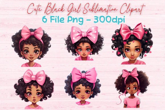 Cute Black Girl Sublimation Clipart for Creative Projects