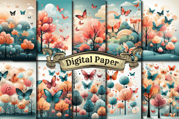 Floral and Butterfly Digital Paper: A Versatile Resource for Modern Creators