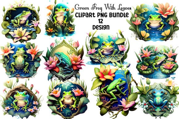 Green Frog with Leaves Clipart: Creative Uses for Everyday Projects